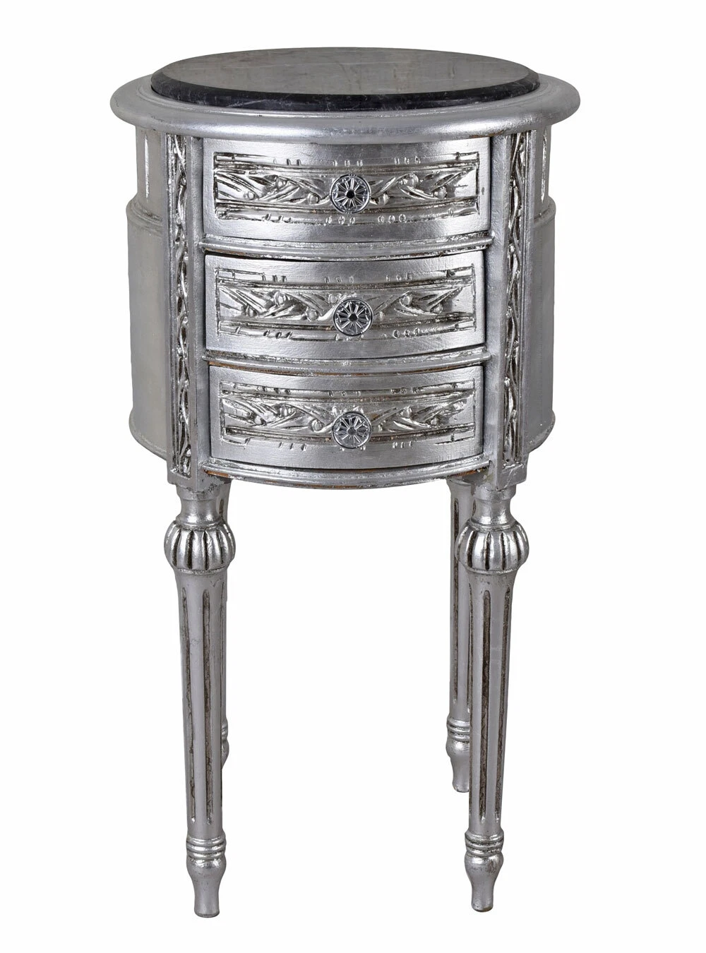Night Cabinet Baroque Silver Dresser Round Night D